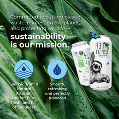 Rainforest Artesian Water aluminum can design premium and portable
