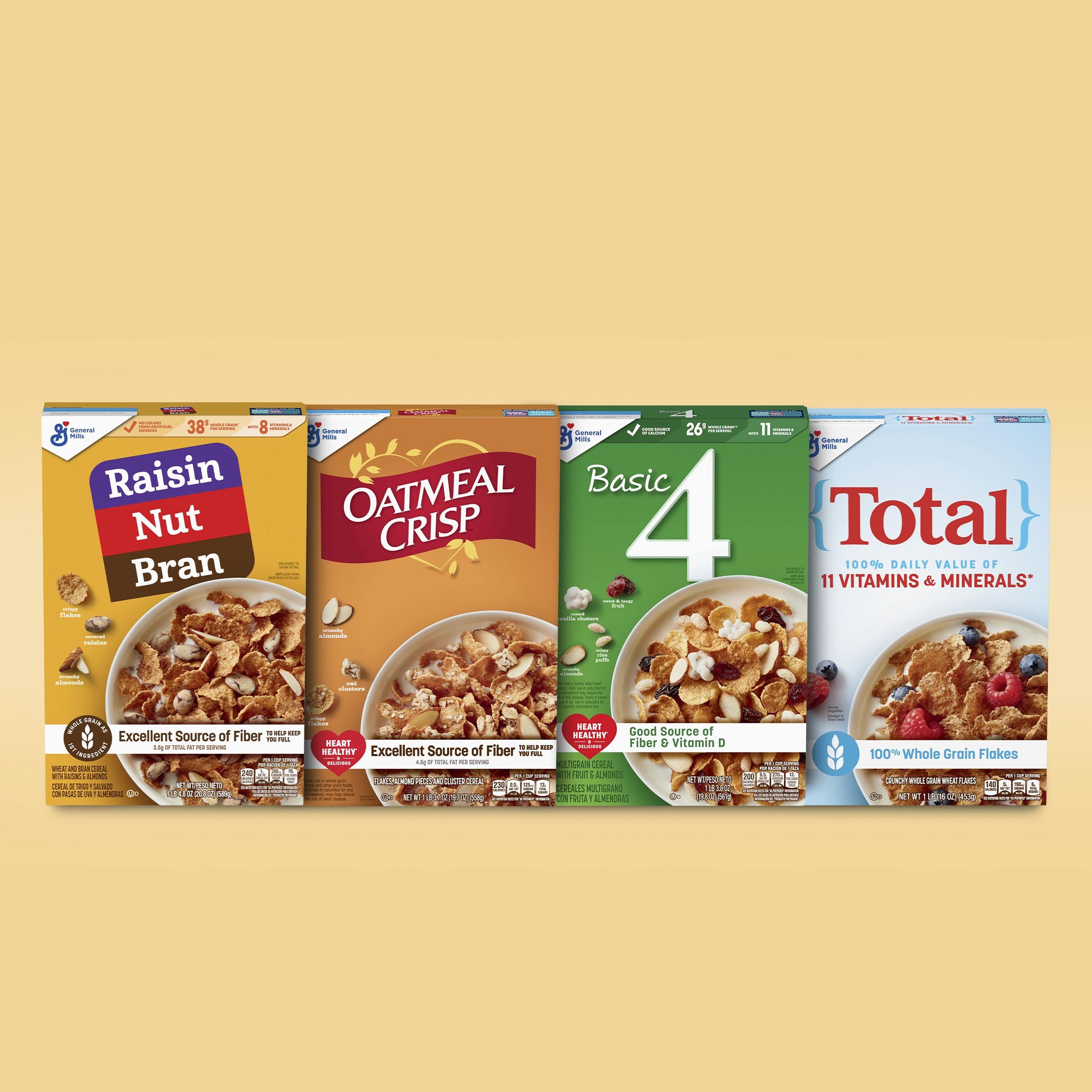 Raisin Nut Bran cereal snack idea with yogurt topping for on-the-go.