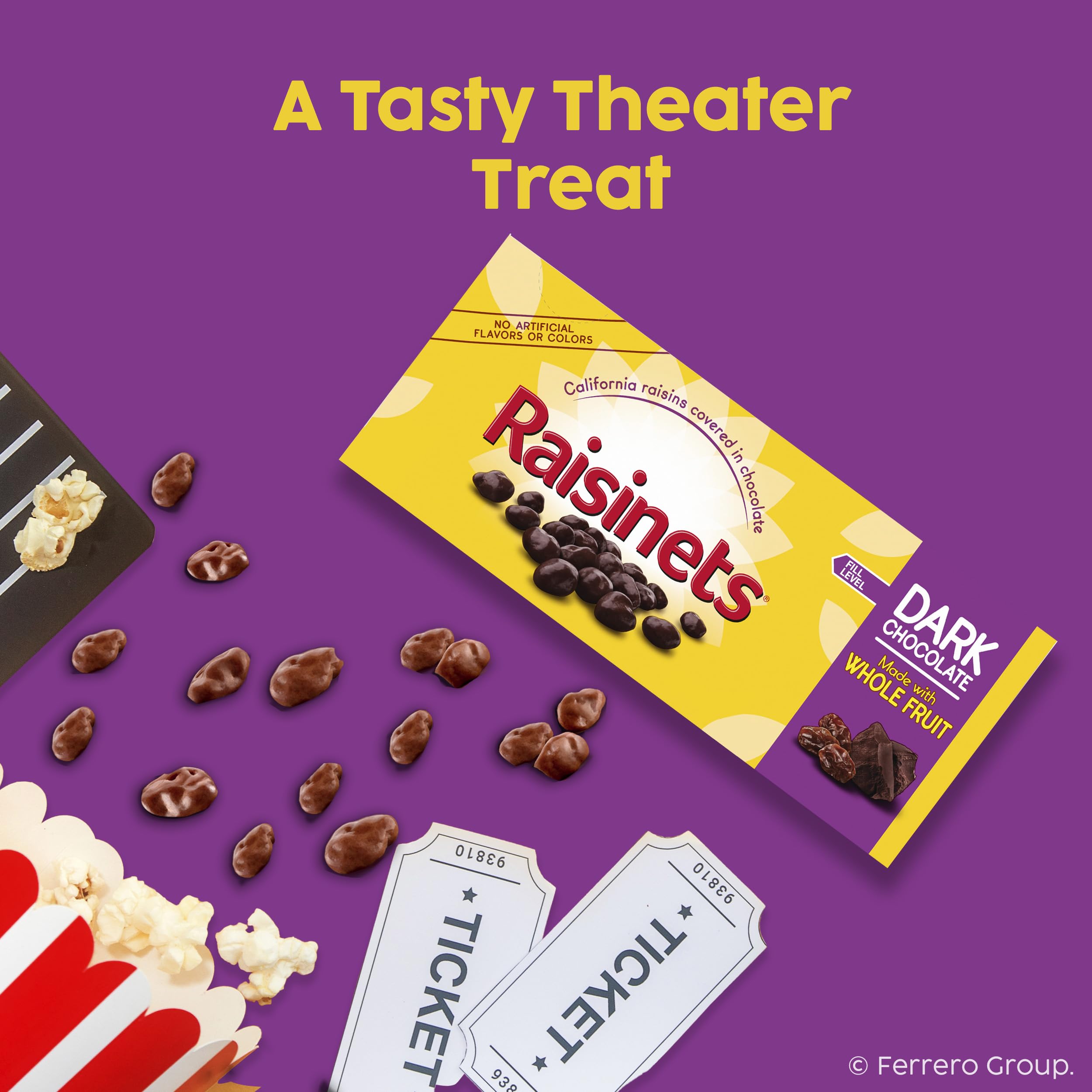 Raisinets movie night snack ready in resealable package