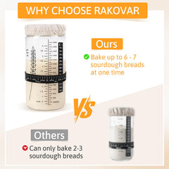 Rakovar sourdough jar clear scale highlighting weight at a glance for precise feeding