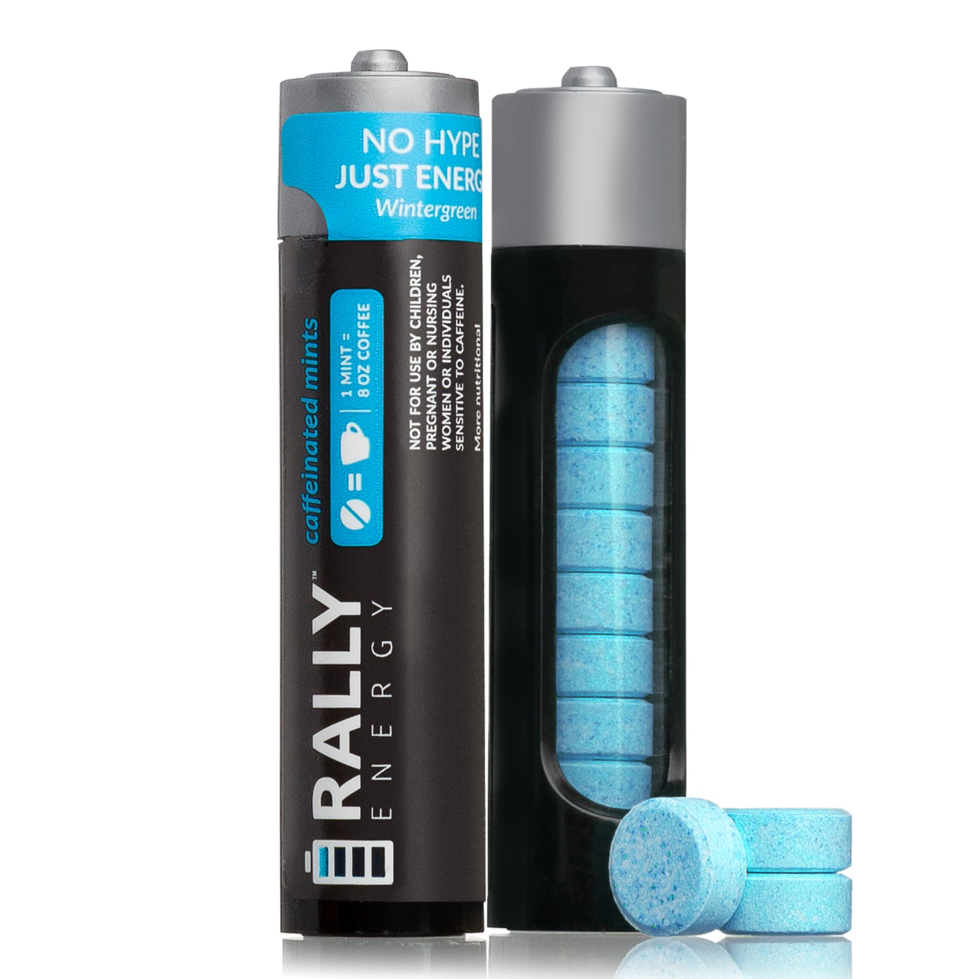 Rally Energy Caffeine Mints pack for quick, sugar-free energy on the go.