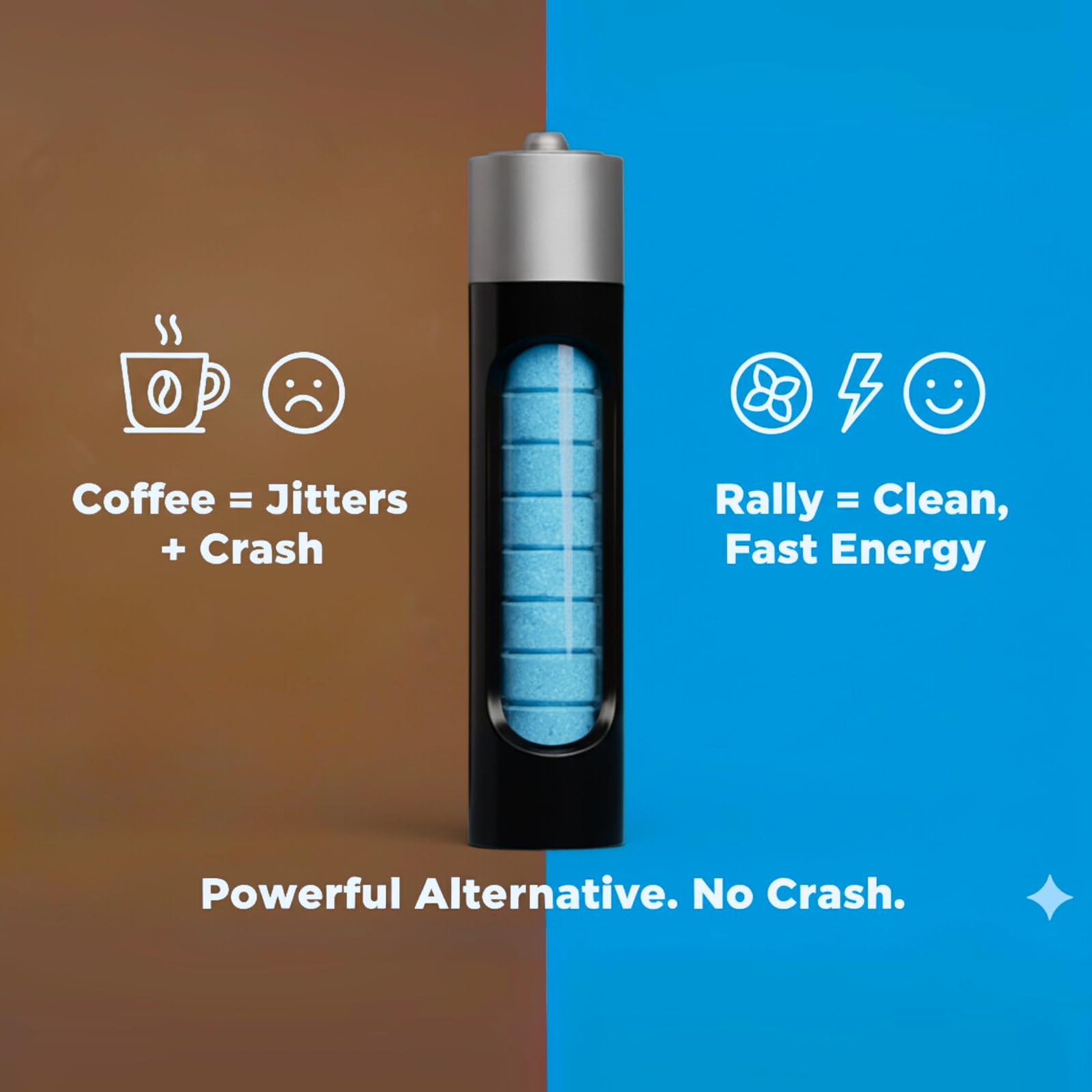 Zero-calorie, sugar-free Rally Energy mint for a light lift.