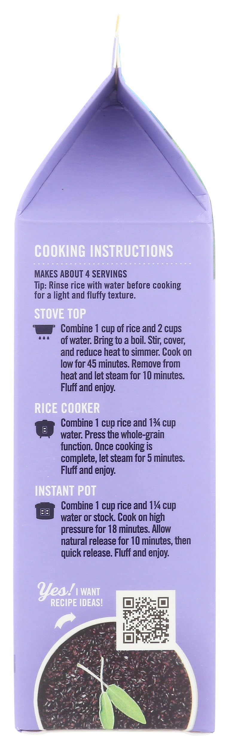 Ralston Purple Rice serving idea bowl with vegetables.