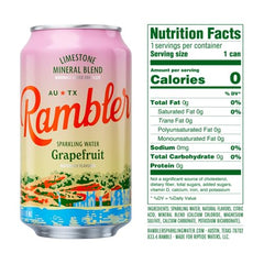 RAMBLER AUTX grapefruit label close-up shows natural citrus notes.