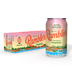 RAMBLER AUTX 12-pack cans offer clean, refreshing hydration.
