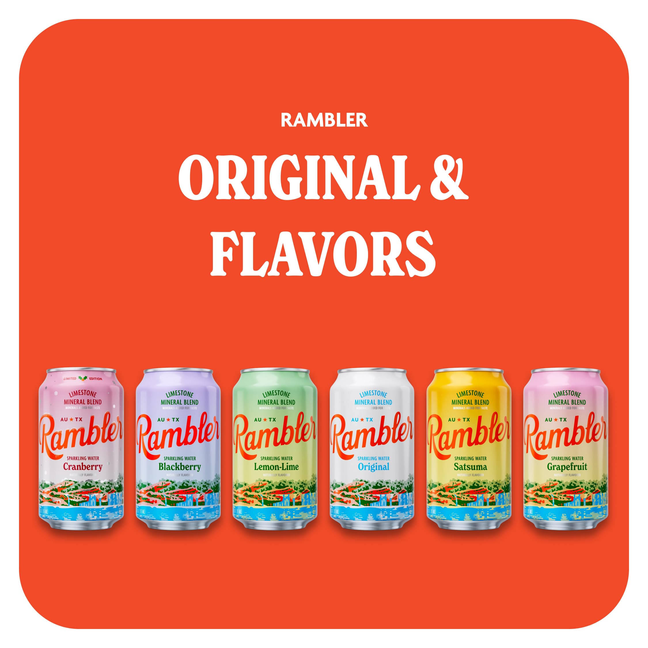 RAMBLER AUTX zero calories and no artificial sweeteners in can