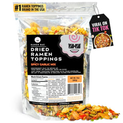 Ramen Bae spicy garlic mix topping bag with bold flavor boost for noodles