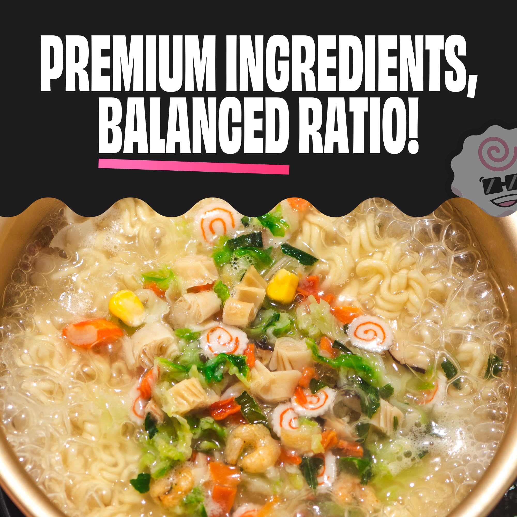 Ramen Bae toppings being poured into hot broth for quick prep