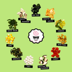 Ramen Bae Veggie Mix packaging shows the 14 oz bag for home cooks