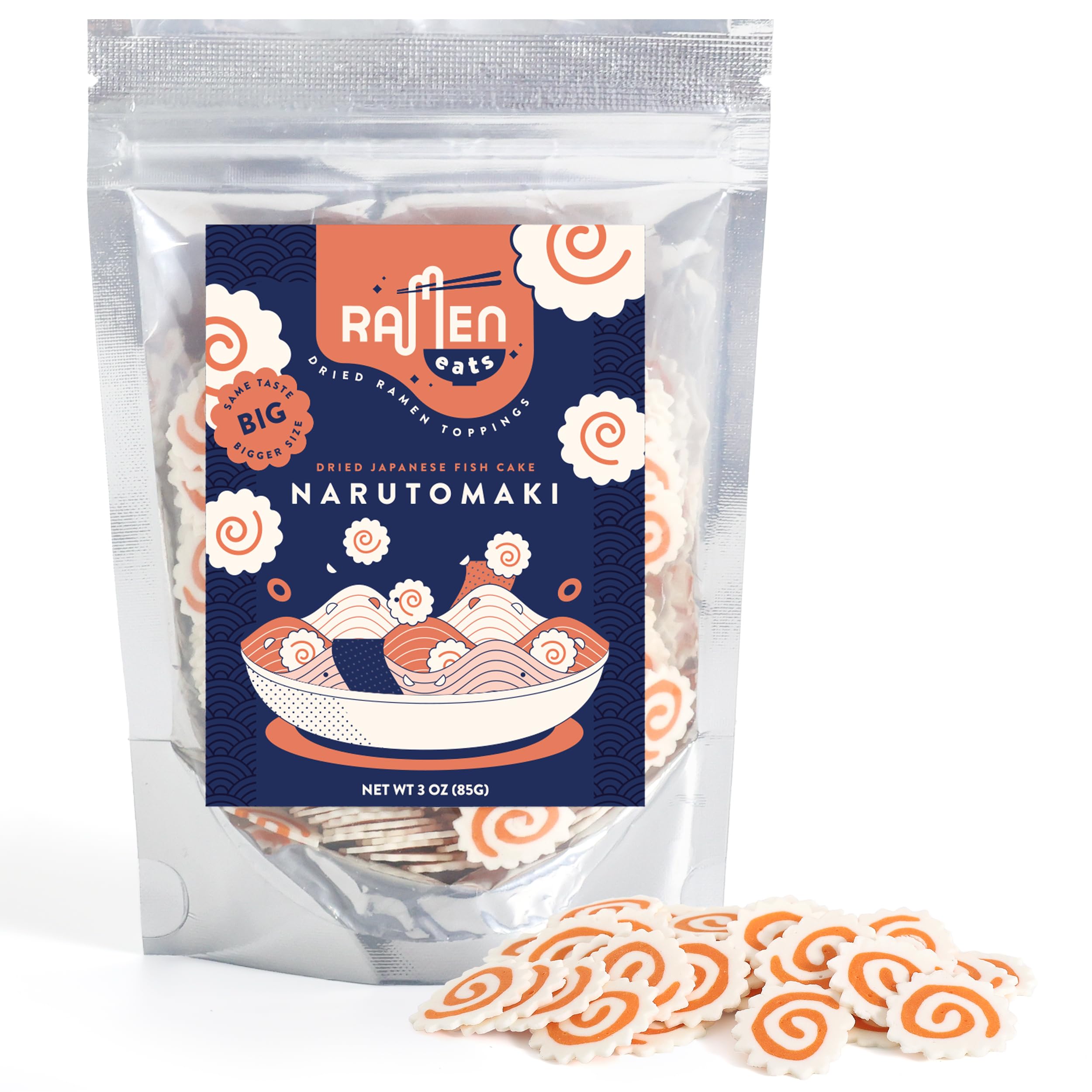 Ramen Eats Narutomaki packaging shows convenient dehydrated topping.