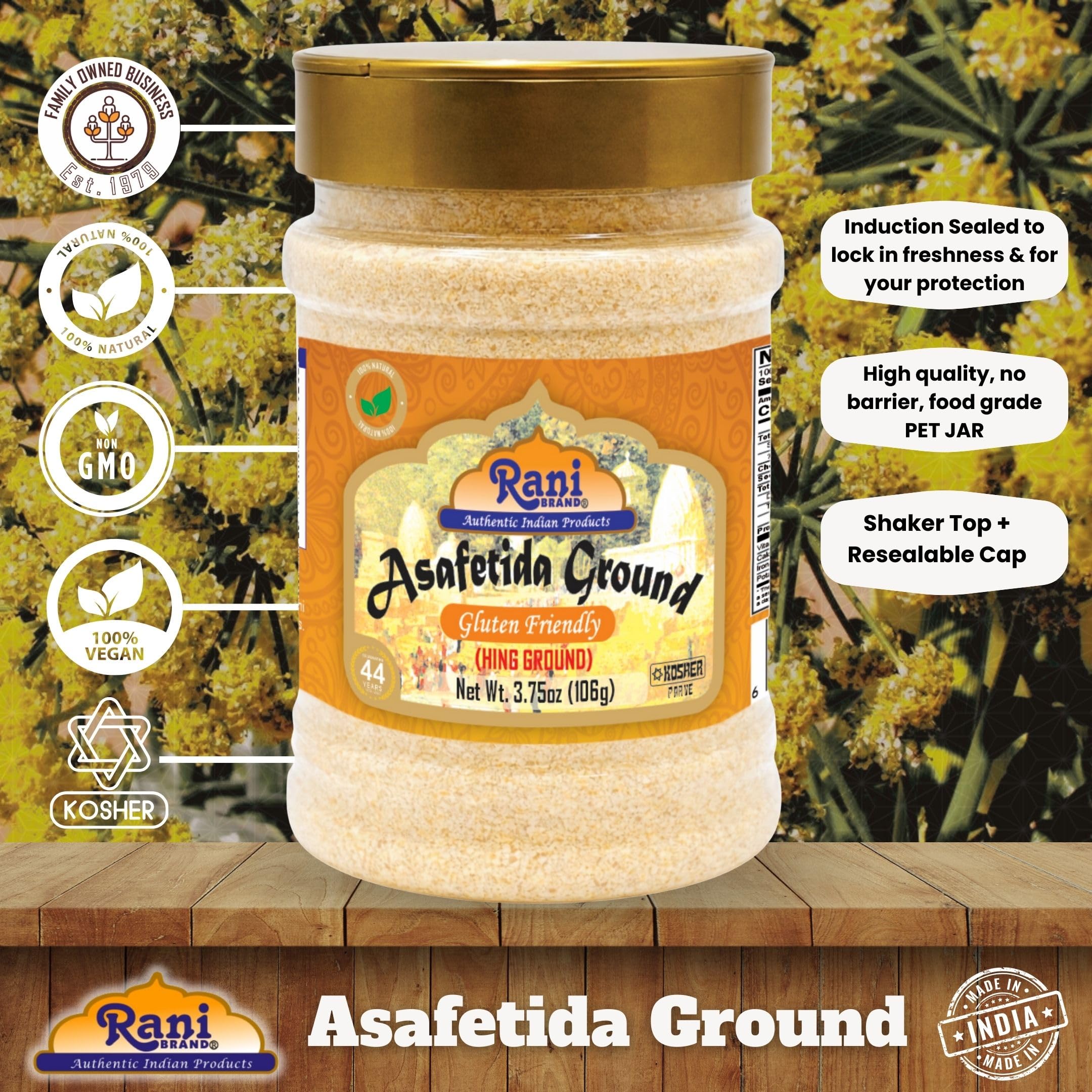 Rani Asafetida Hing strong aroma photo ready to enhance dishes.