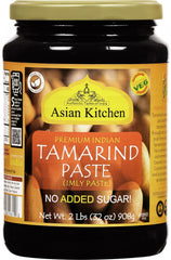 Rani Asian Kitchen Tamarind Paste Imli 32oz bottle pouring for authentic chutneys and curries.