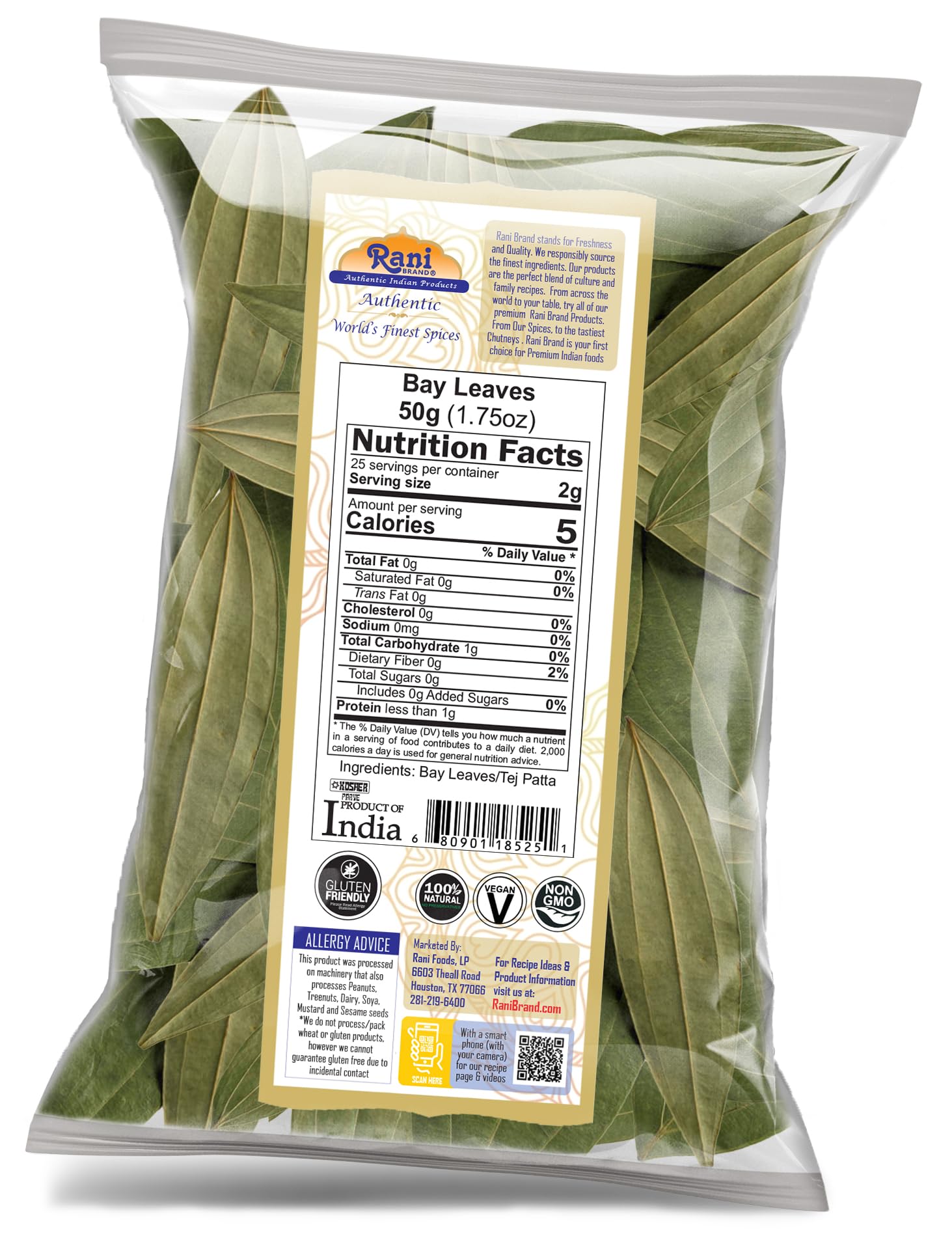 Rani Bay Leaf hand-selected closeup shows premium quality and natural fragrance.