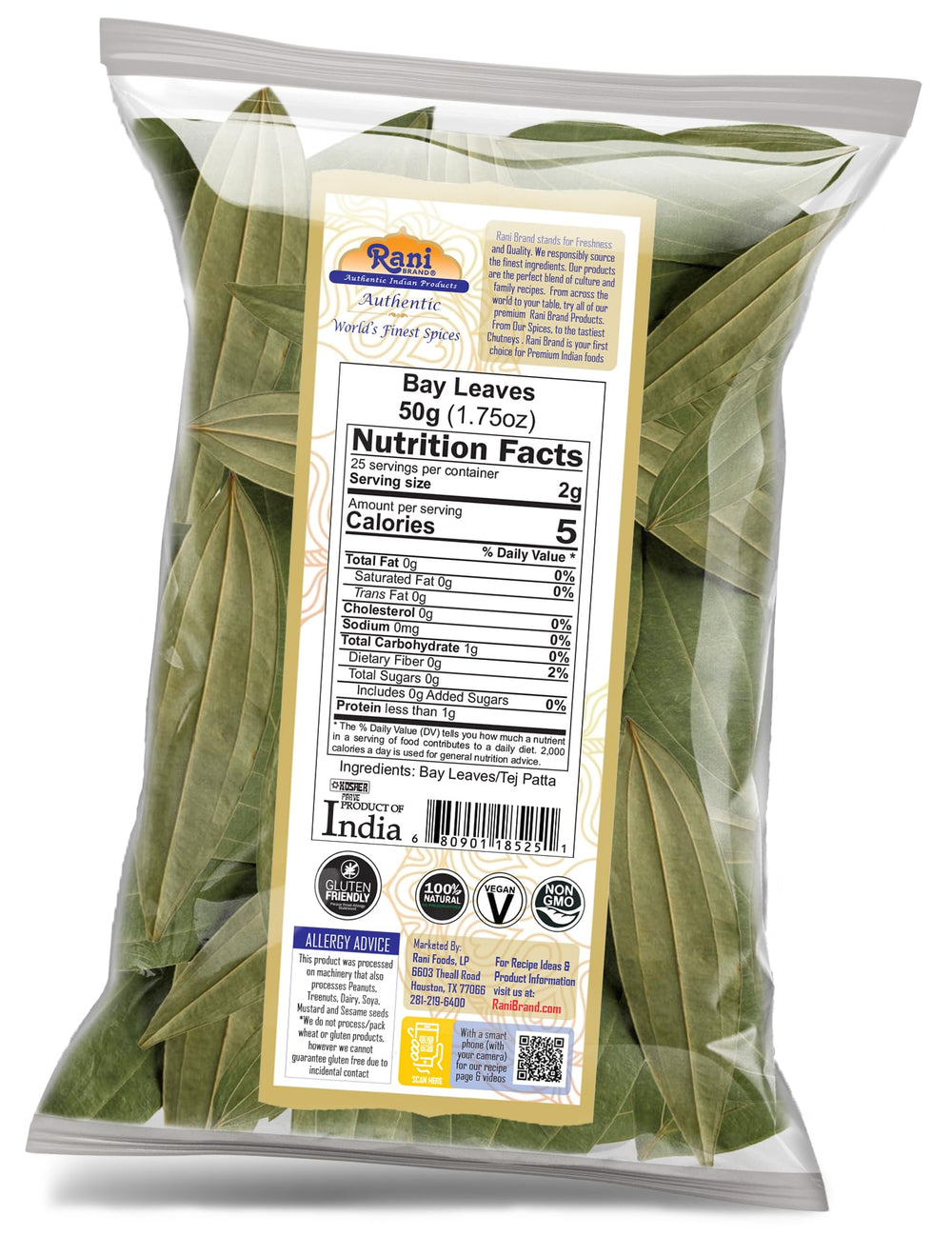 Rani Bay Leaf hand-selected closeup shows premium quality and natural fragrance.