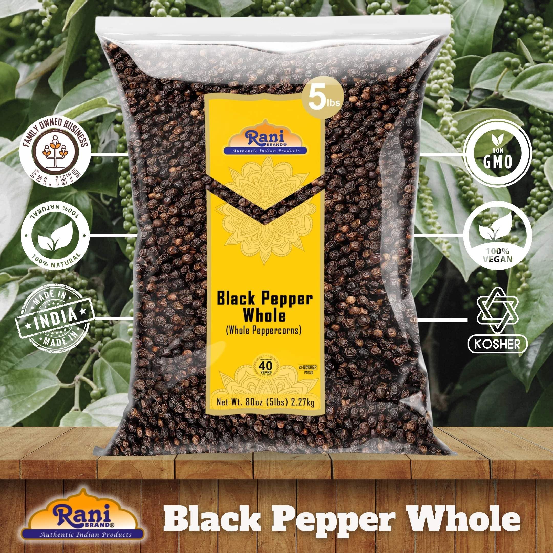 Rani Black Pepper Whole kitchen scene highlights versatile cooking uses.