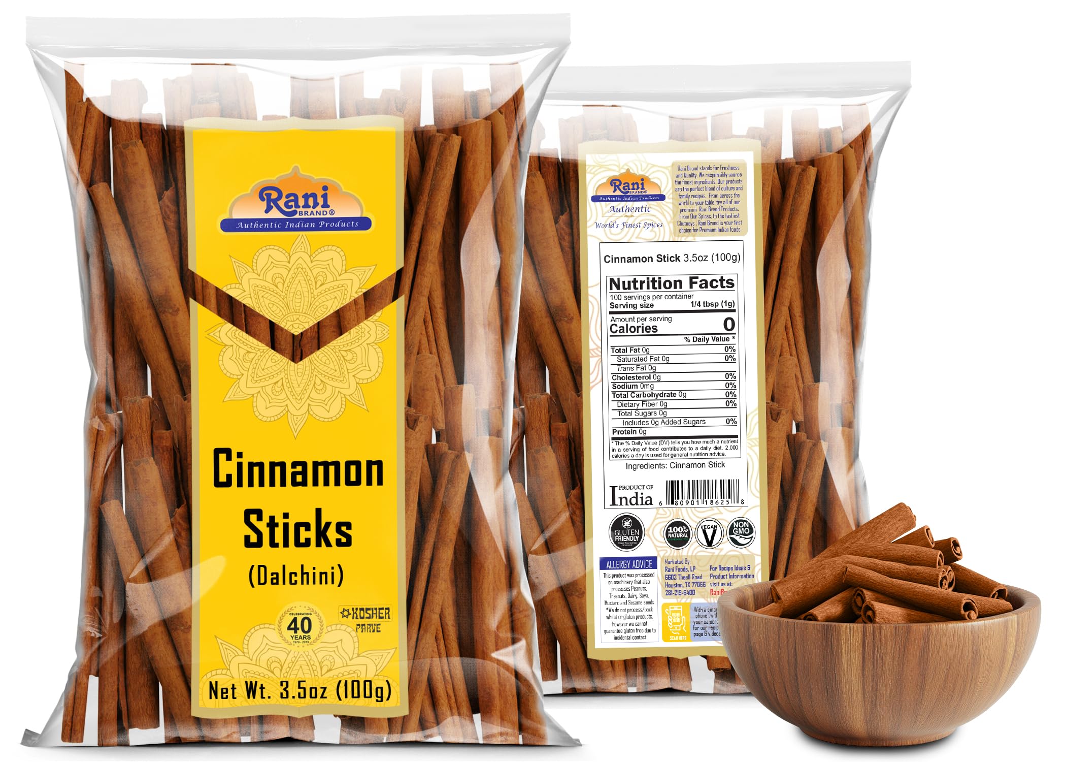 Rani Cinnamon Sticks 3in length closeup