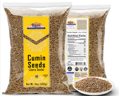 Rani Brand cumin seeds close-up, fresh aroma ideal for tempering dals