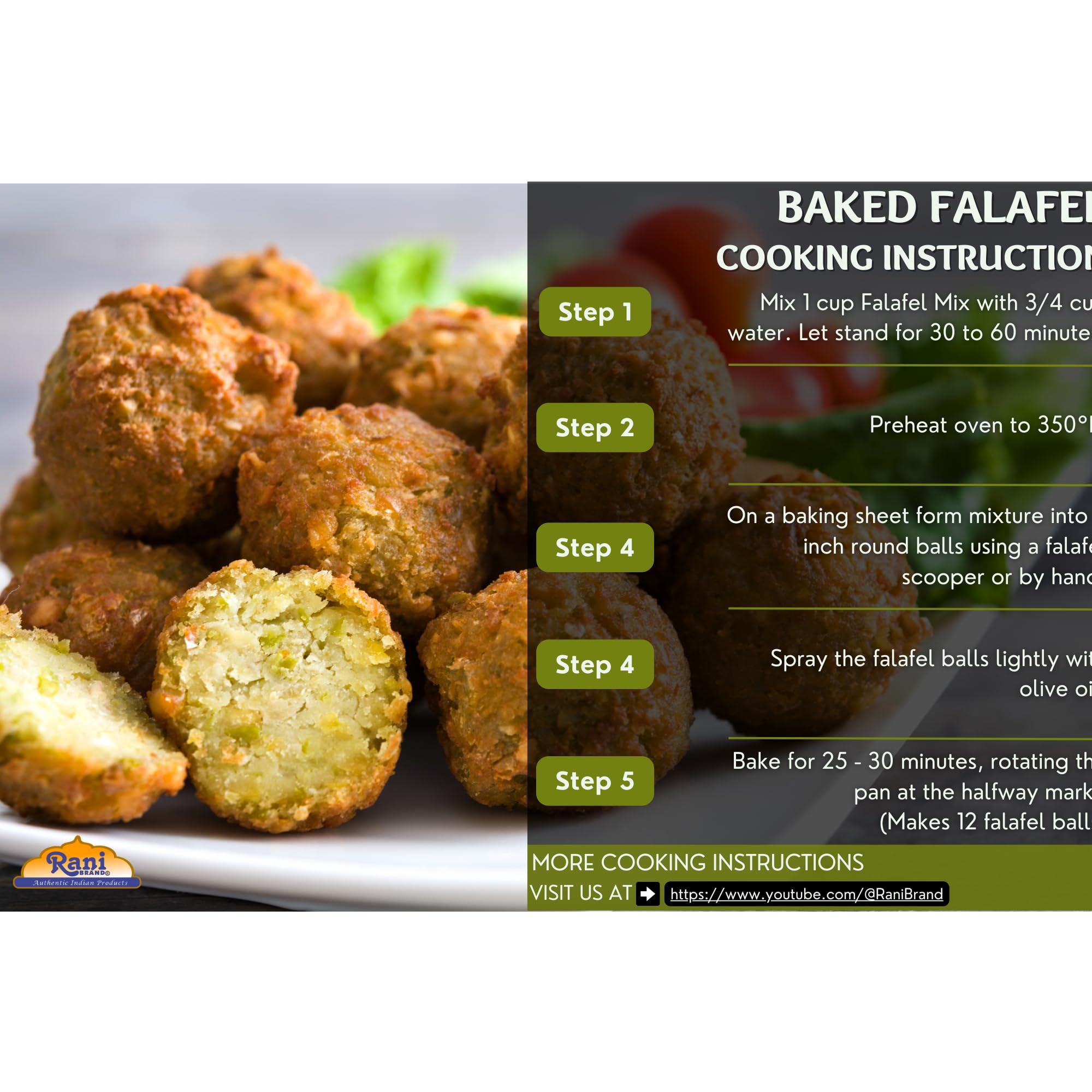 Rani Falafel Mix ready-to-use jar for quick falafel.