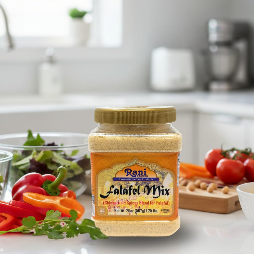 Rani Falafel Mix family dinner idea with homemade falafel.