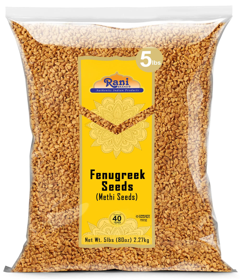 Rani Fenugreek seeds whole 80oz packaging for bulk cooking.