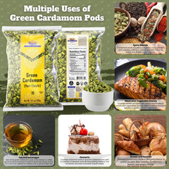 Rani Brand green cardamom pods in use, elevating curry aromas