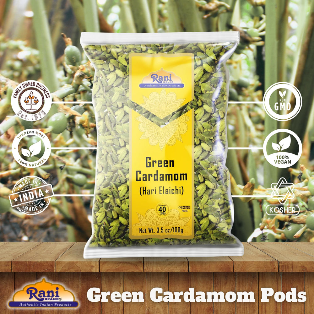 Rani Brand Hari Elachi aroma rising from a spice grinder