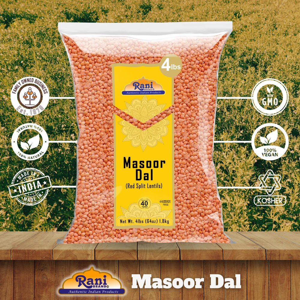 Rani Brand Masoor Dal used in a flavorful curry or dal to feed family meals.