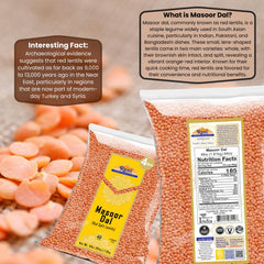 Close-up of Rani Brand Masoor Dal raw lentils showing vibrant red-orange hue ideal for authentic Indian recipes.
