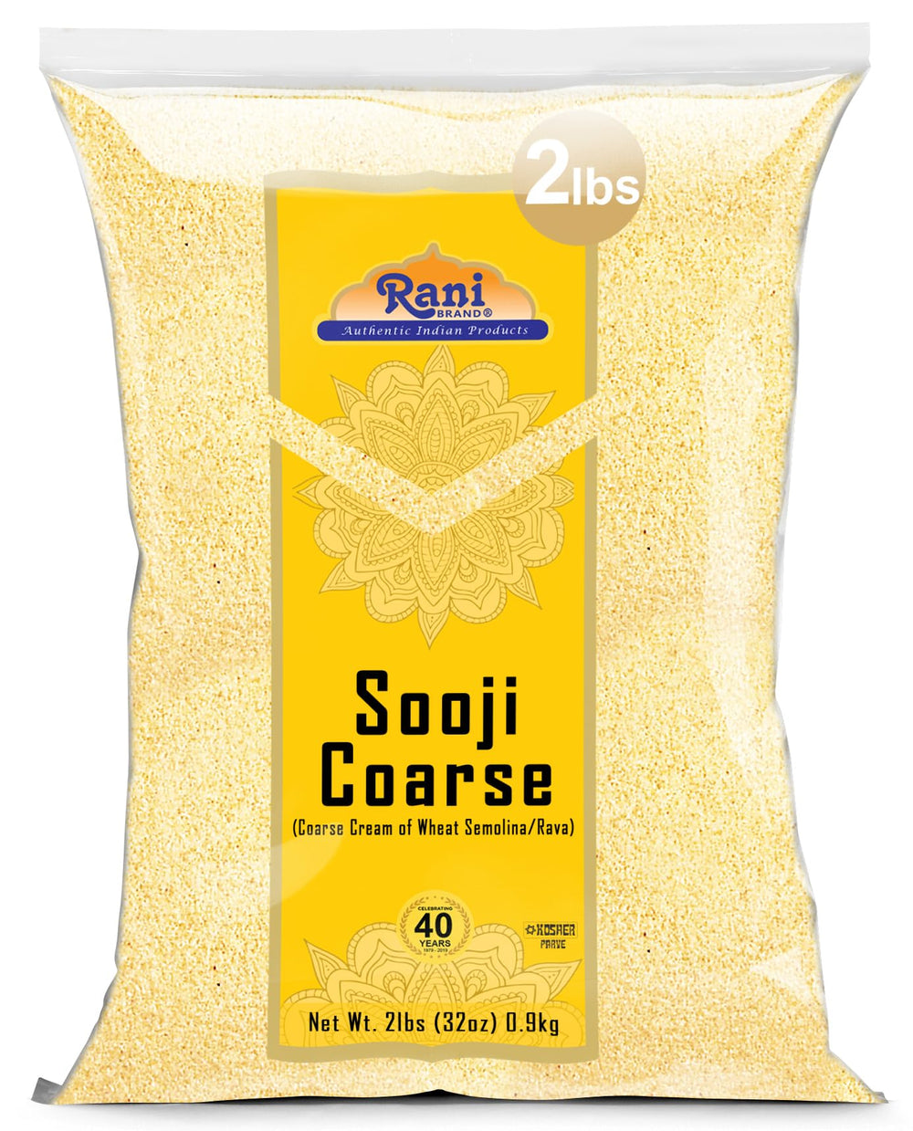 Rani Sooji Coarse flour bottle front for versatile Indian recipes.
