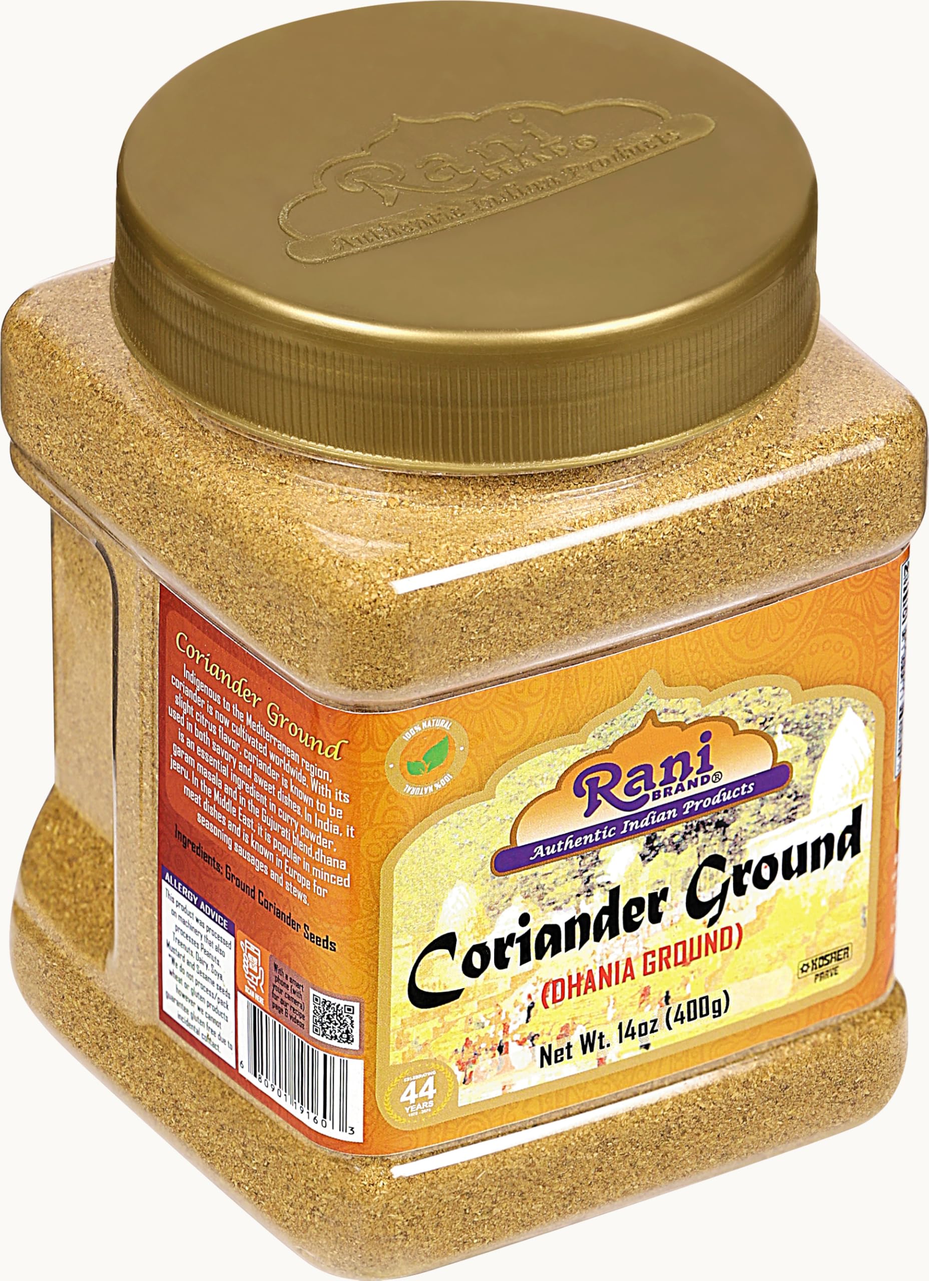 Rani brand spice heritage on label, trusted Indian ingredients since 40 years.