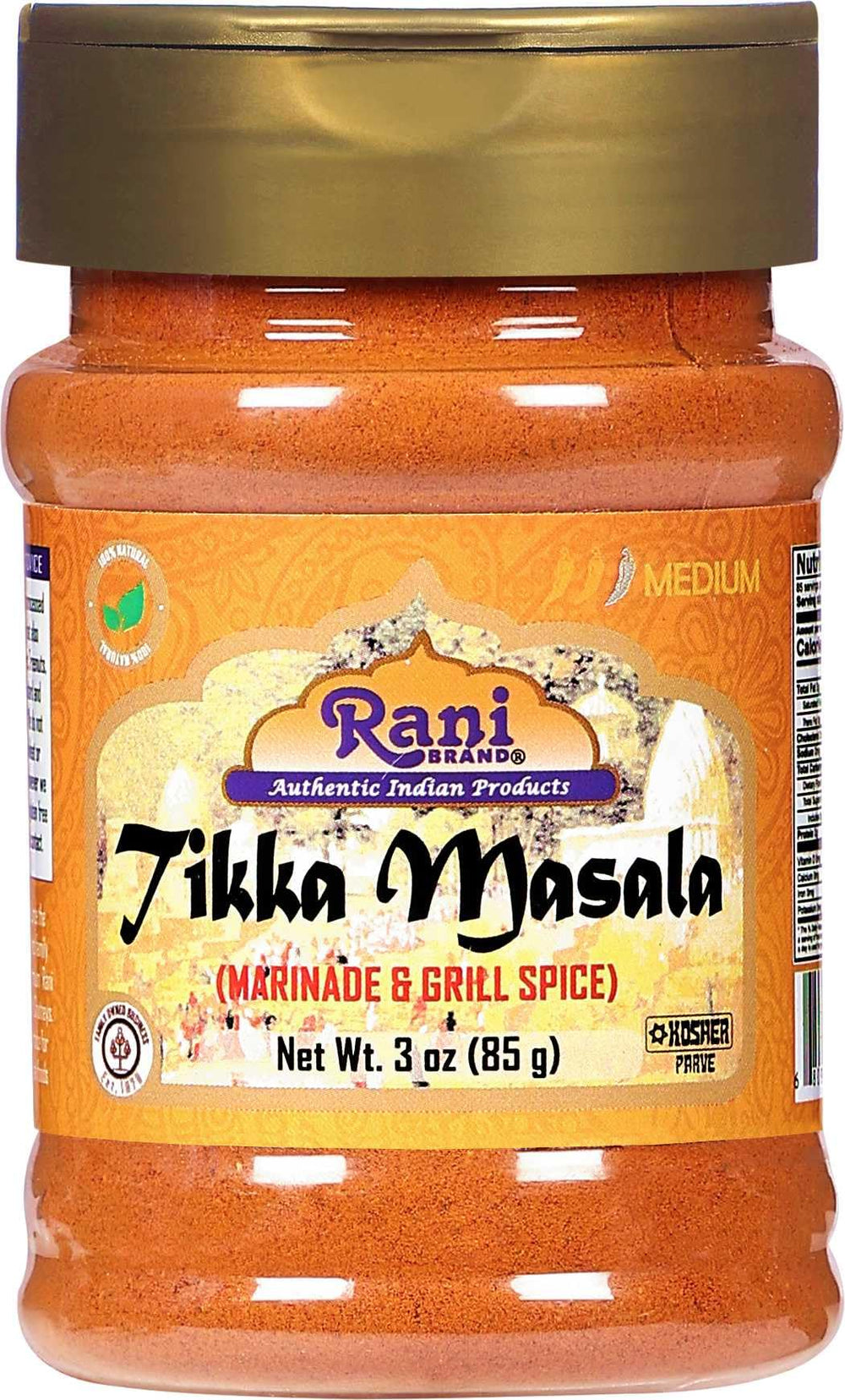 Rani Brand Tikka Masala jar front showing premium spice blend for versatile cooking
