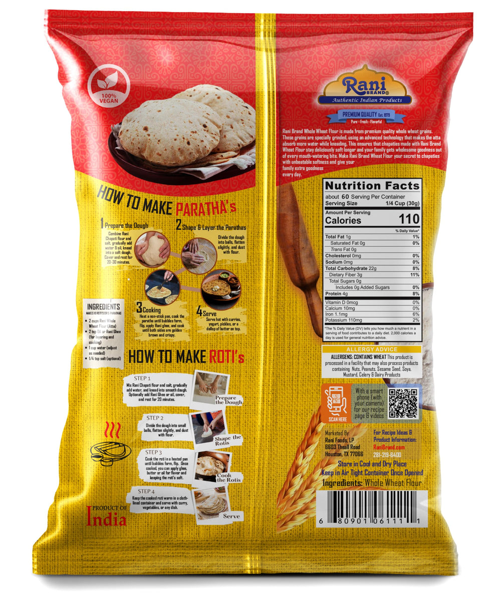 Rani Chapati Flour packaging shows authenticity and origin