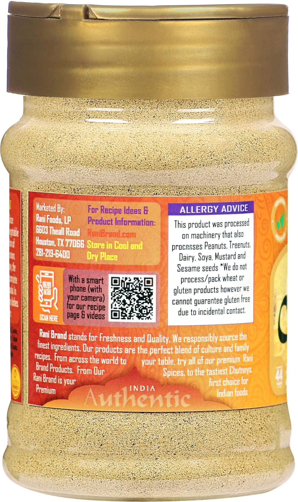 Closeup of Rani Chat Masala ingredients to highlight 14-spice mix