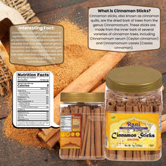 Rani cinnamon sticks, 3 inches long, ideal for soups, stews, and confections.
