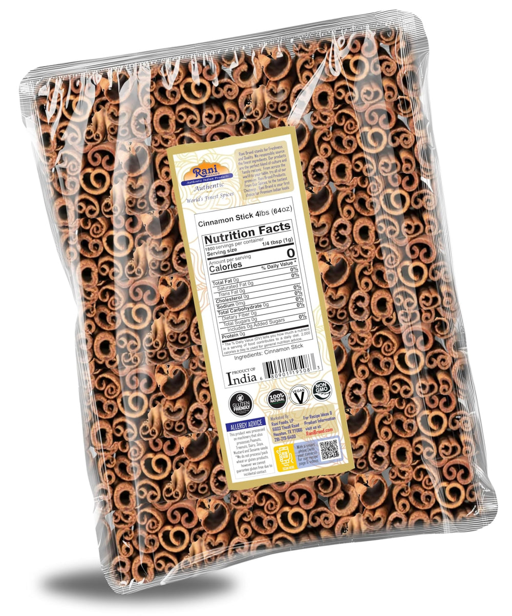 Rani Cinnamon Sticks bulk bag containing 350-400 sticks for value.