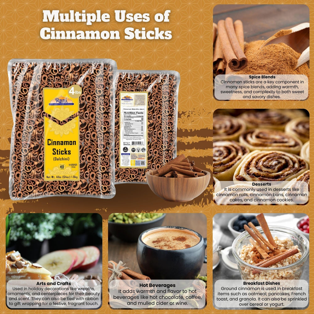 Rani Cinnamon Sticks 3in length ideal for recipes and tea.