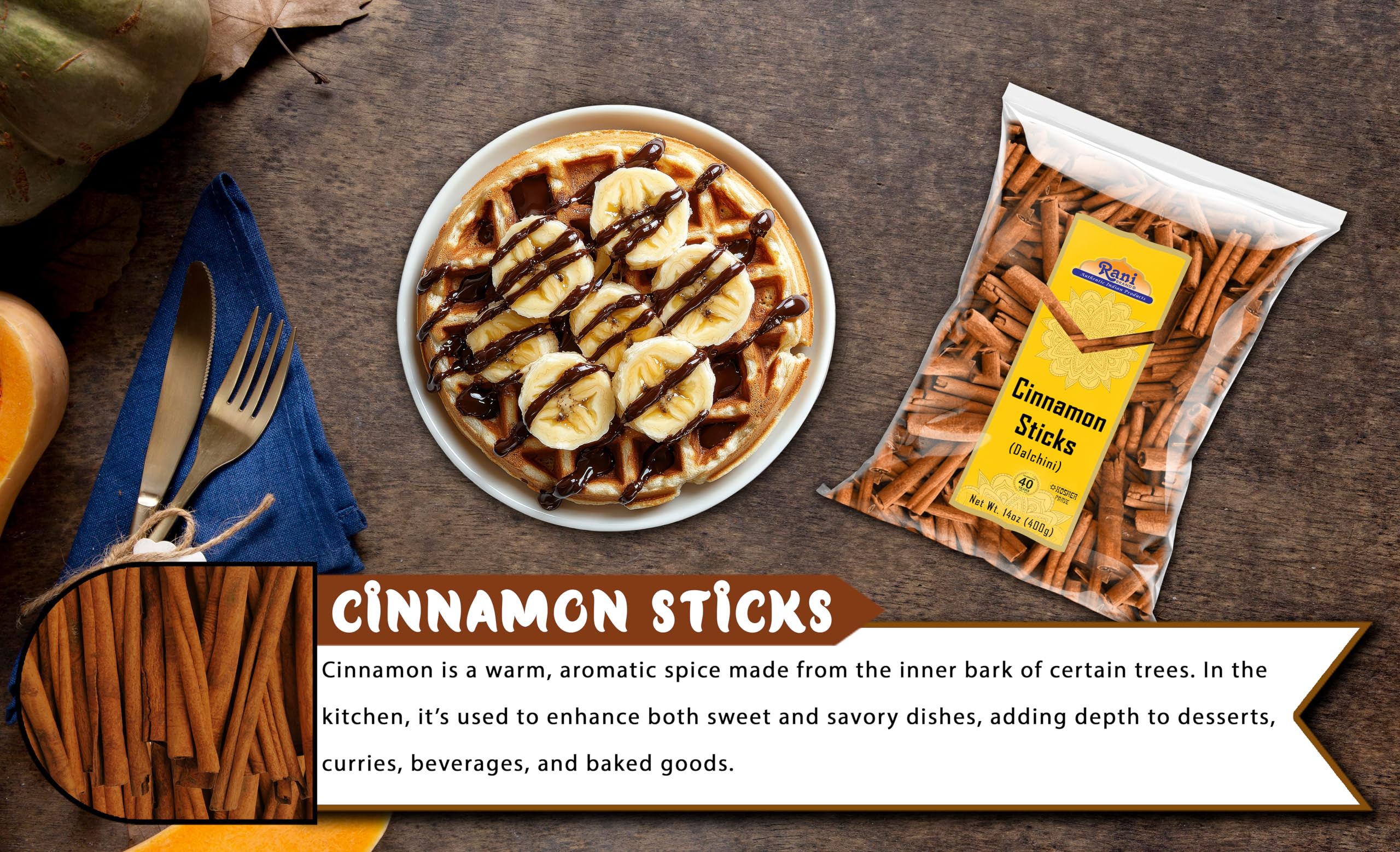 Rani cinnamon sticks are great for DIY ornaments and centerpieces.