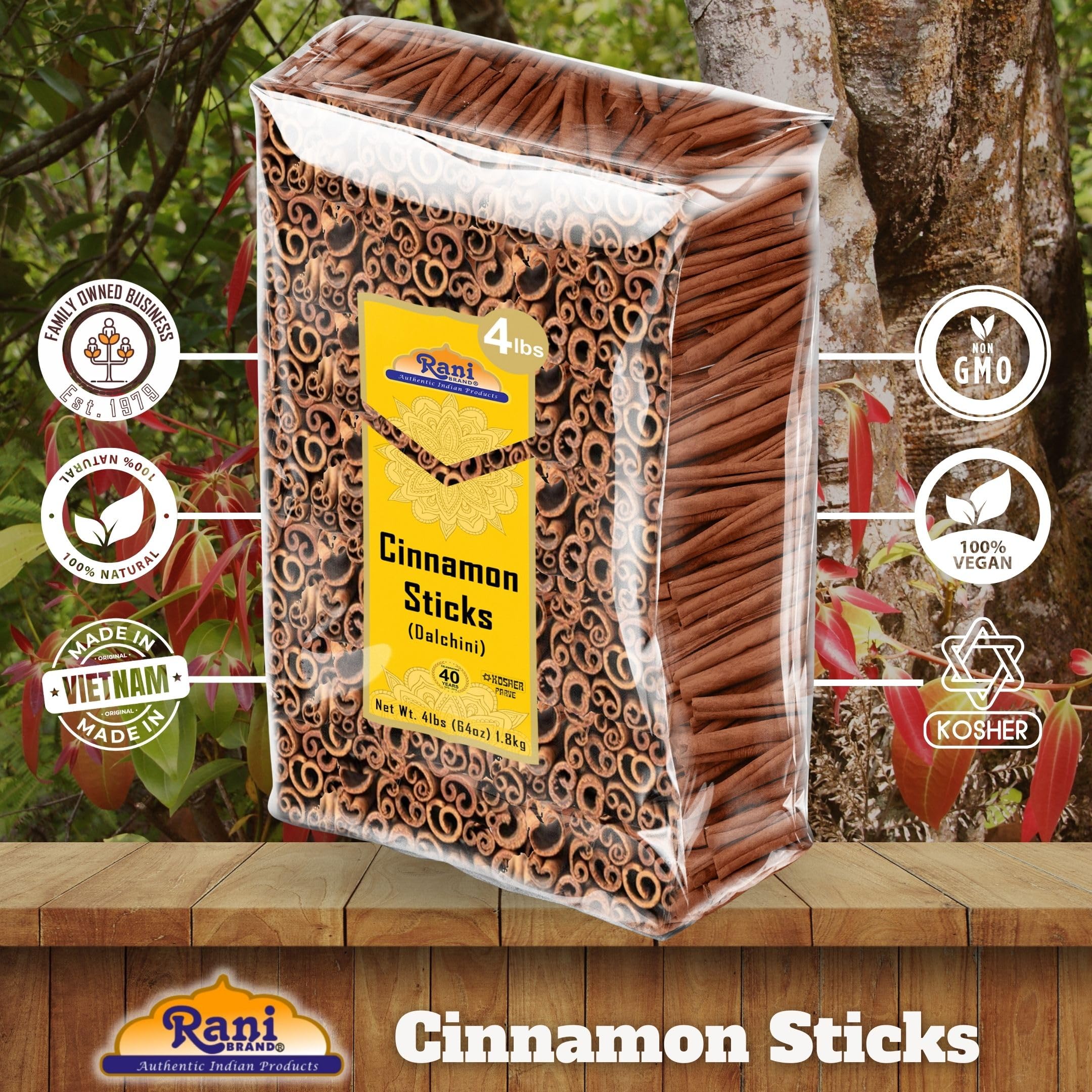 Rani Cinnamon Sticks perfect for baking and cooking applications.