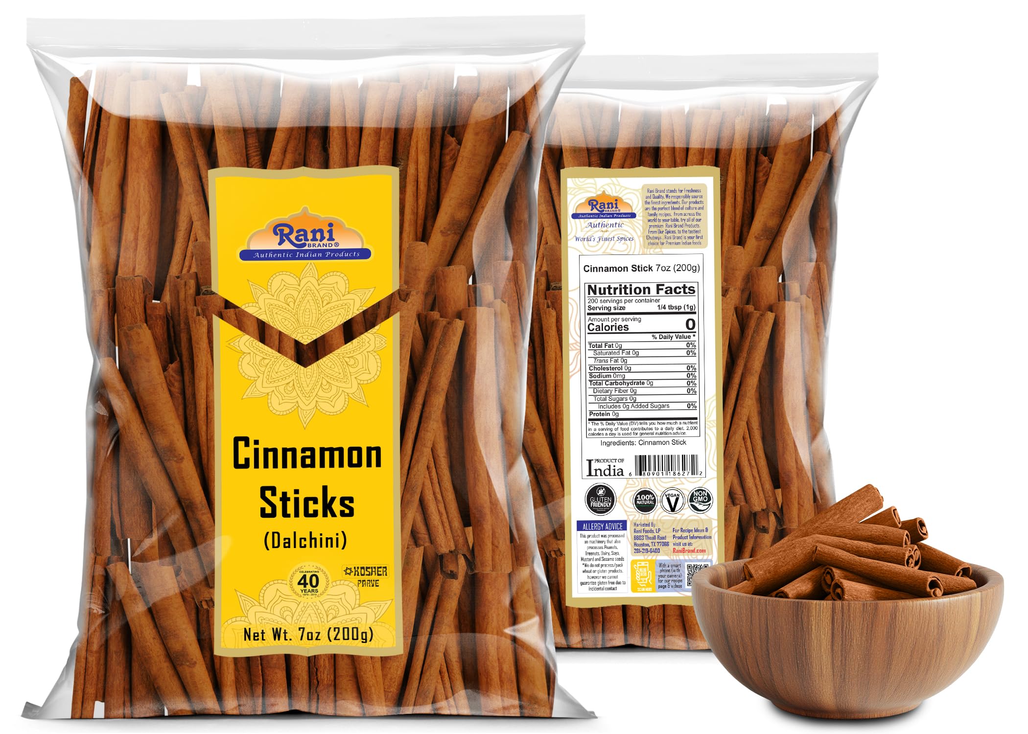 Rani Cinnamon Sticks Kosher certified spice for cooking