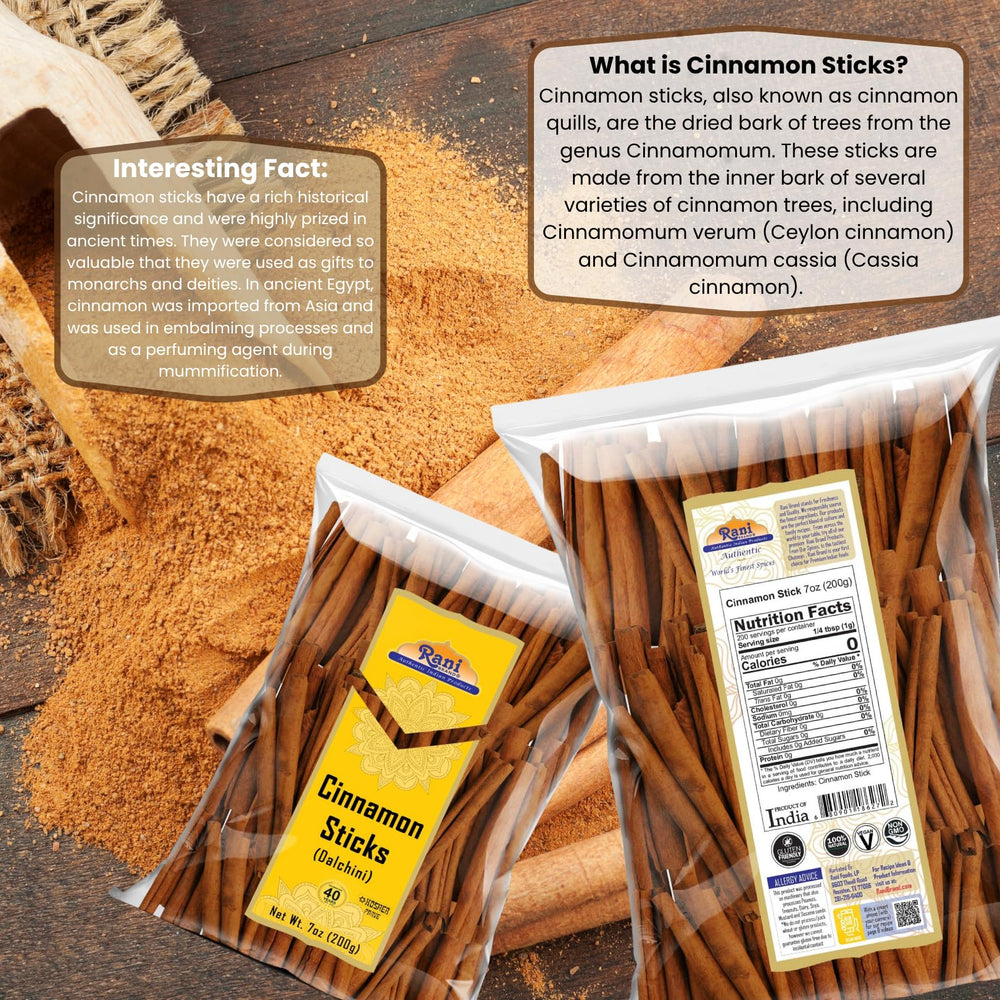 Rani Cinnamon Sticks offer strong aroma for beverages and desserts