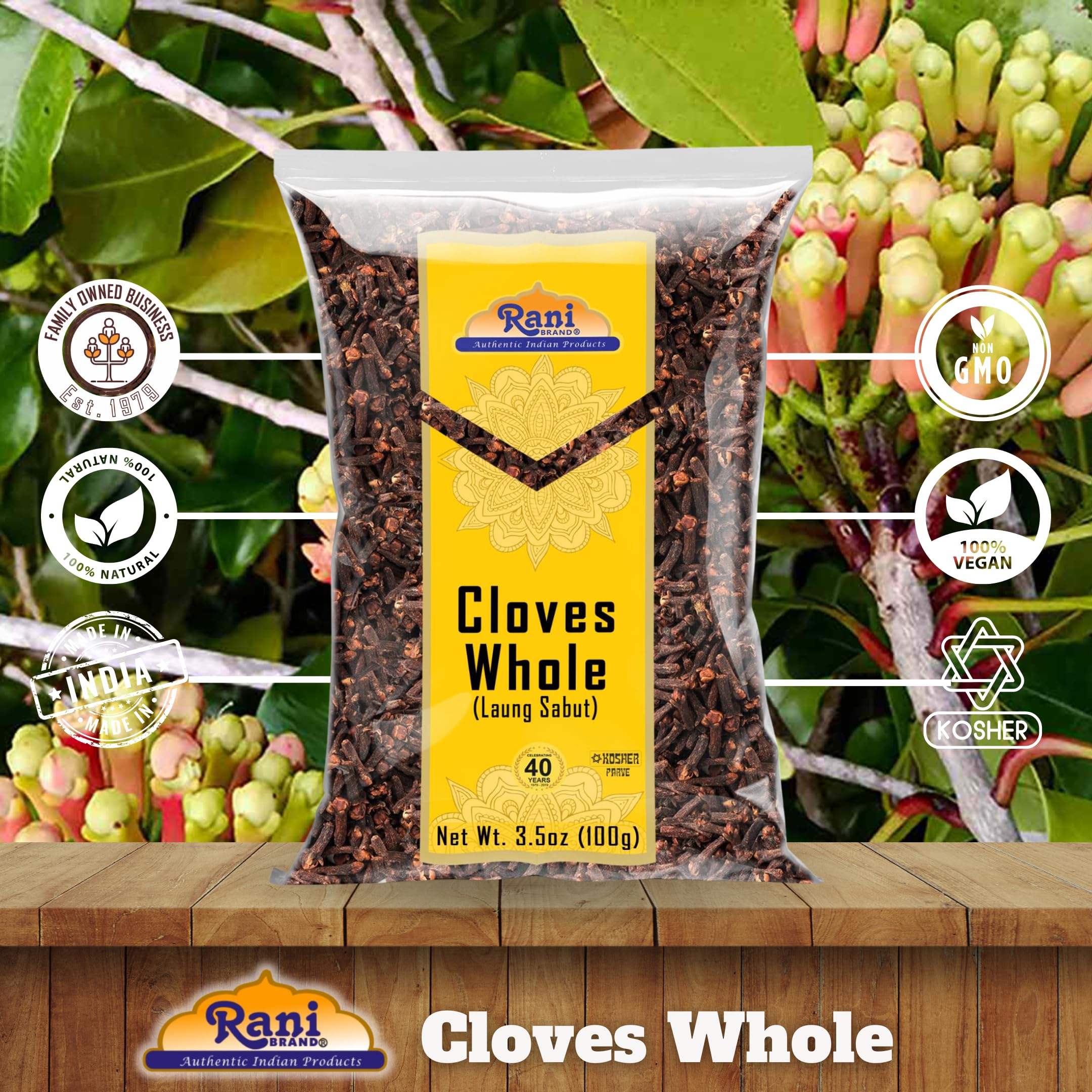 Rani Cloves Gourmet spice-grade quality supports rich Indian flavors