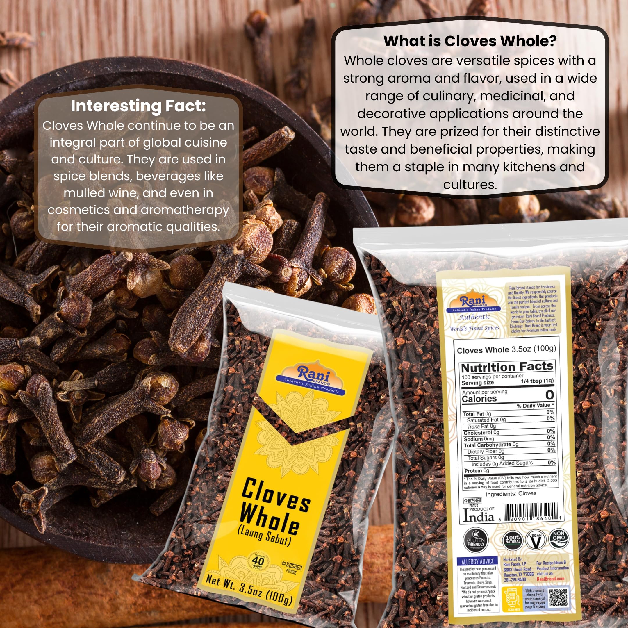 Rani Cloves For Pickles and Curries adds depth and warm spice