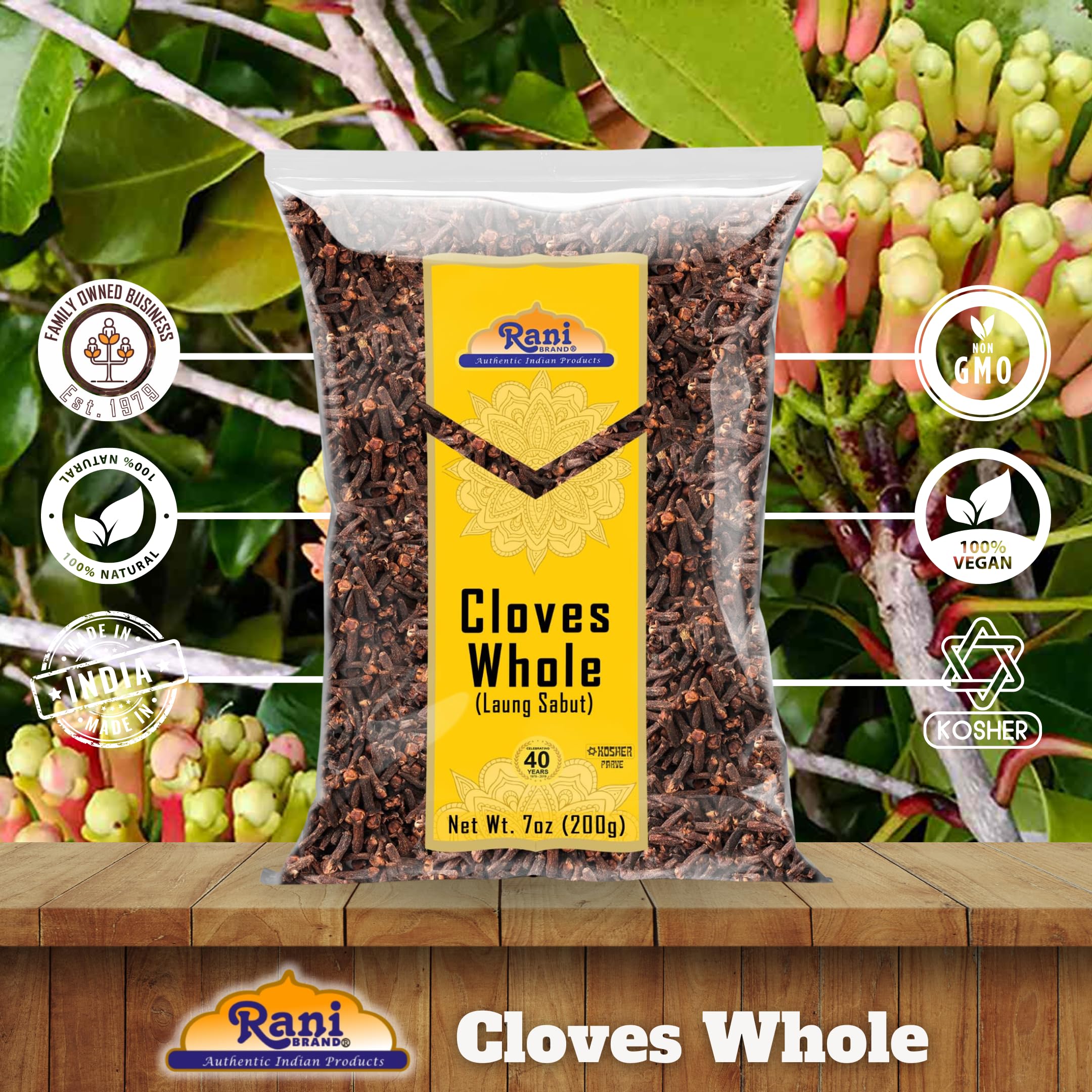 Rani Cloves Whole Indian origin, authentic spice for global recipes.