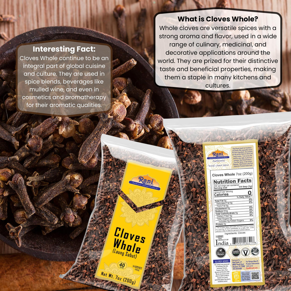 Rani Cloves Whole packaging 200g, premium Indian spice for your pantry.
