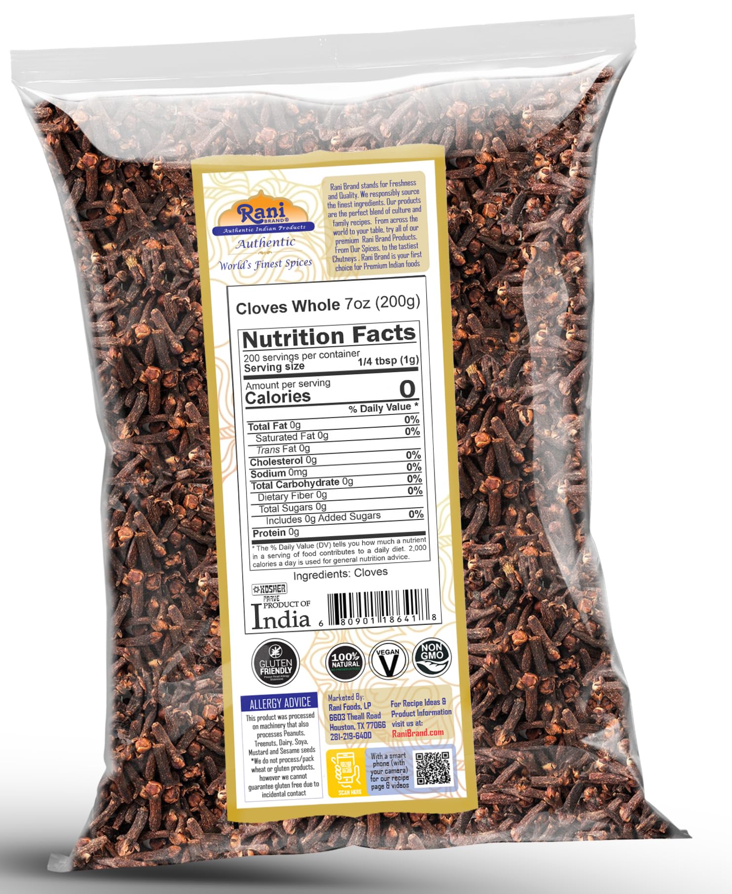 Rani Cloves Whole tea infusion, ideal for a flavorful chai.
