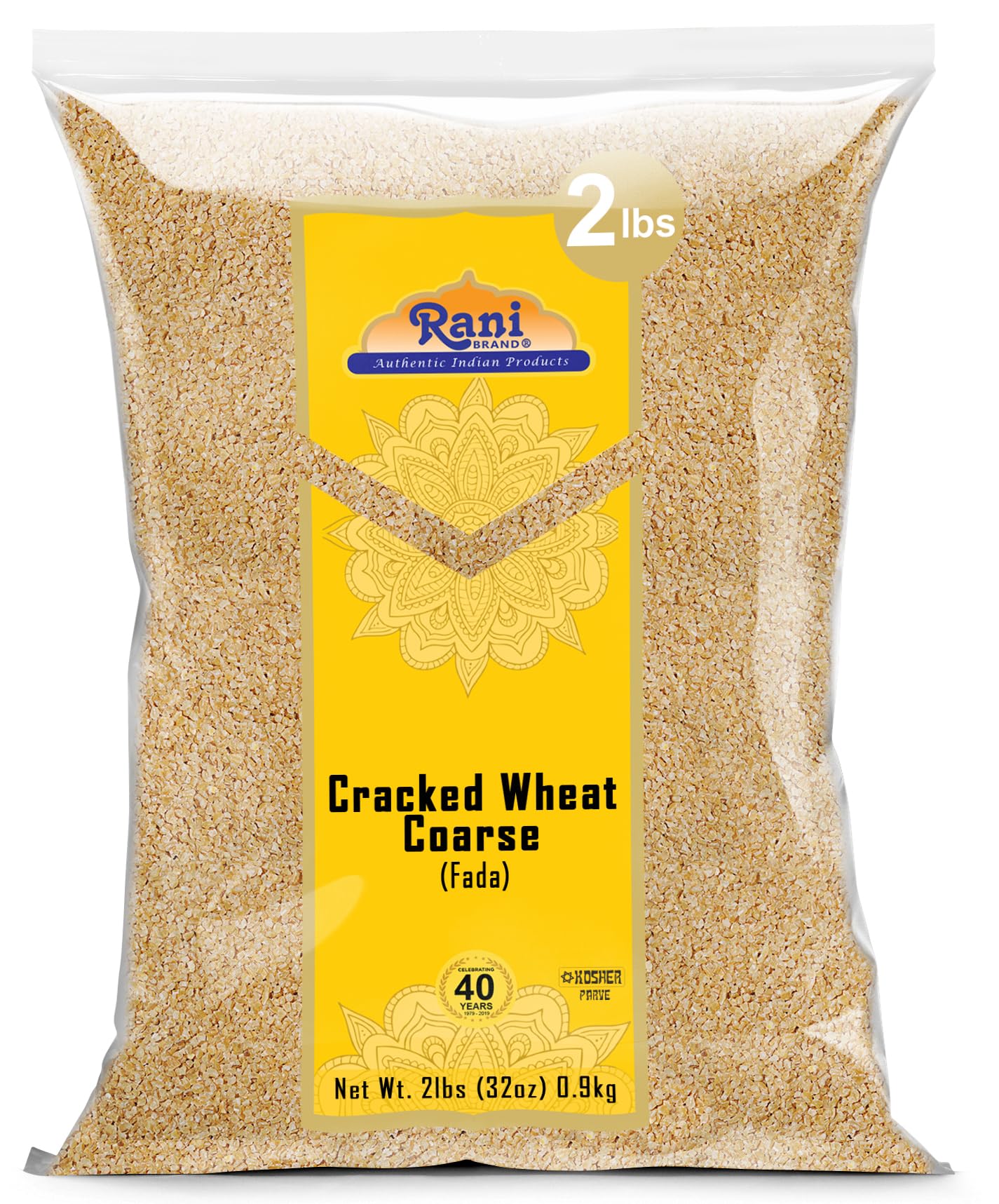 Rani Cracked Wheat Coarse packaging front for pantry storage and versatile cooking