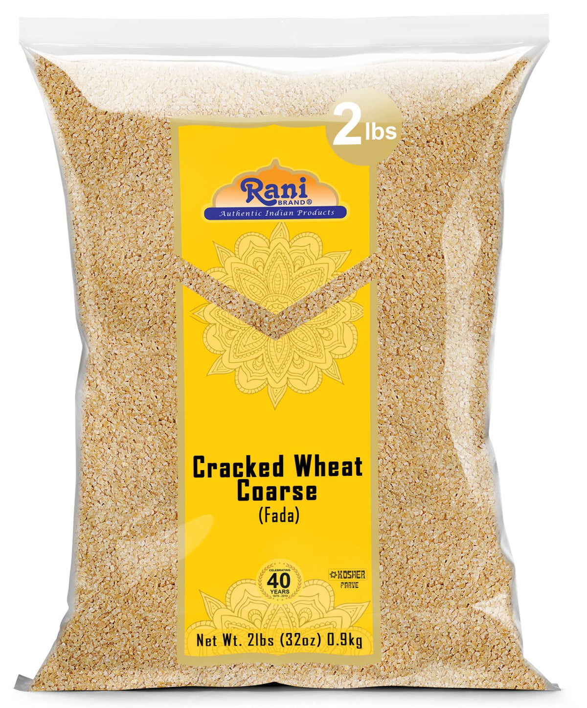 Rani Cracked Wheat Coarse packaging front for pantry storage and versatile cooking