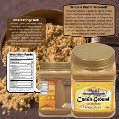 Rani Cumin Powder dusting on spoon, ideal for quick flavor boosts