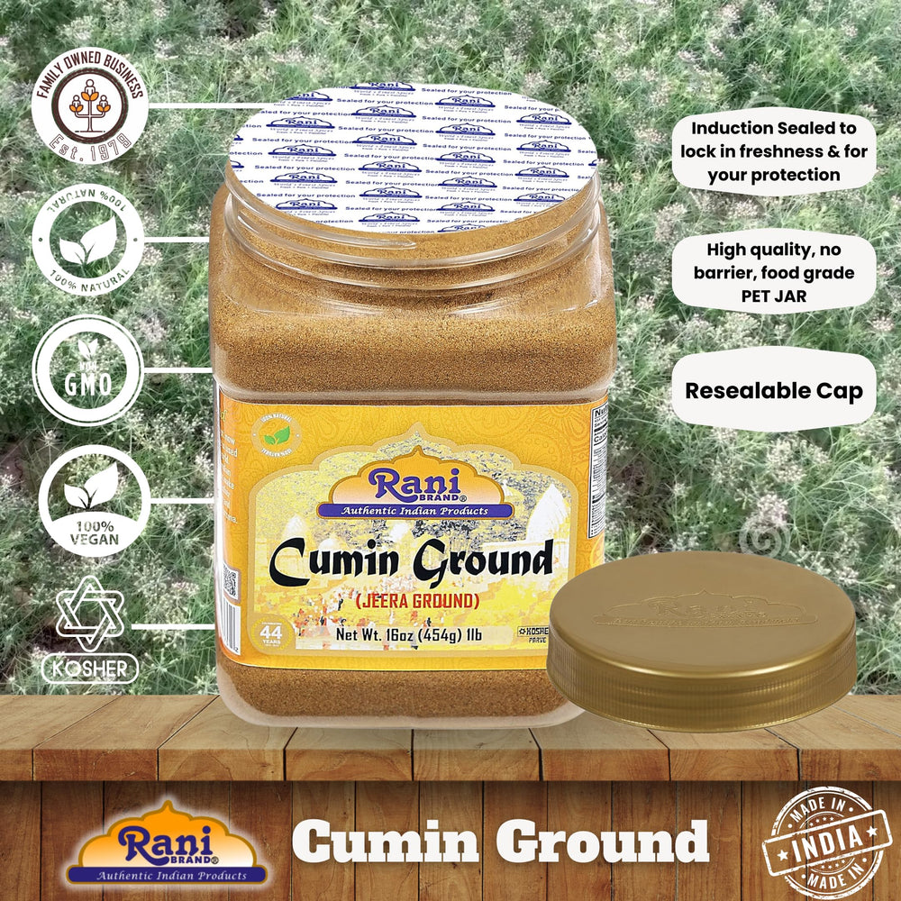 Rani Cumin Powder in bowl, elevates soups and stews with warm notes