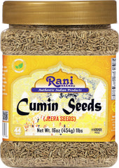 Rani Cumin Seeds Whole Jeera in jarShowcasing authentic Indian spice quality.